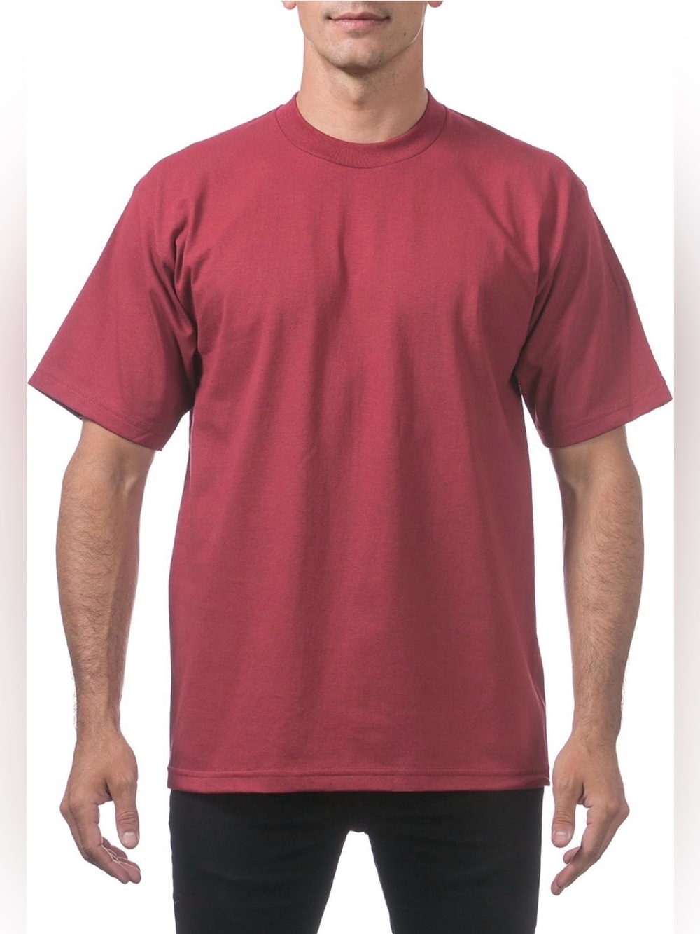Pro Club Heavyweight Men’s Burgundy Blank T-Shirt XL Streetwear Tee